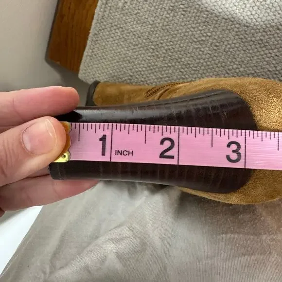 Plaginsa 90s Suede Leather Boot Women 8M Camel Brown Y2K Bratz Capsule Wardrobe - Picture 6 of 10